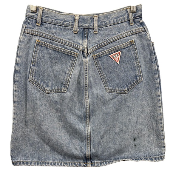 Guess Georges Marciano Vintage Skirt Womens 30 Denim Jean Made USA 90s Patch - Picture 1 of 9